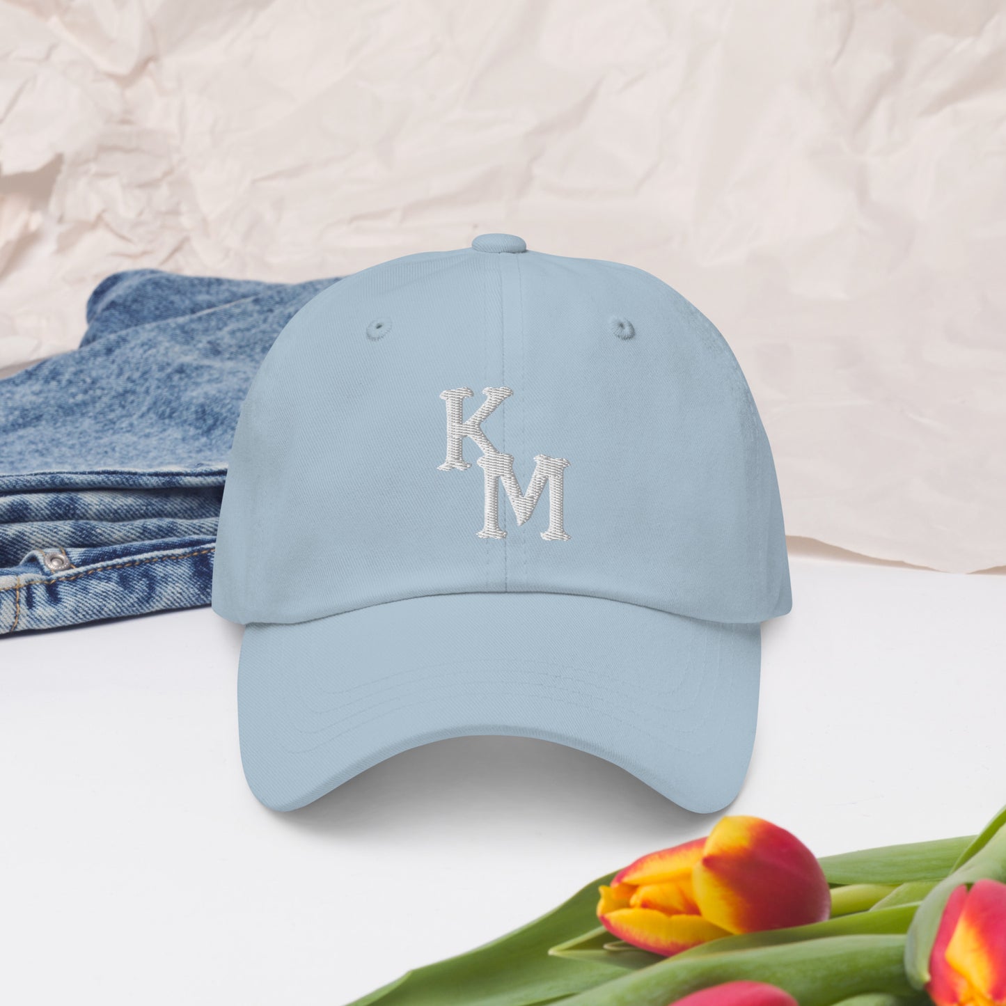 K&M Stables LLC White Logo Baseball Cap