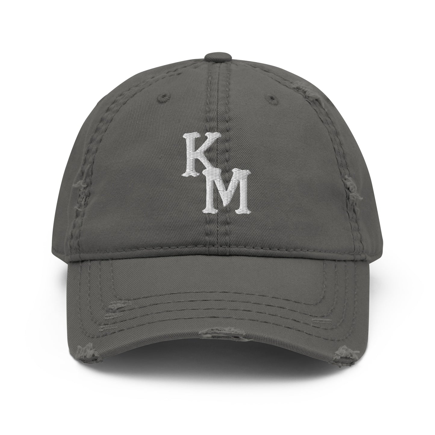 K&M Stables LLC White Logo Distressed Baseball Cap