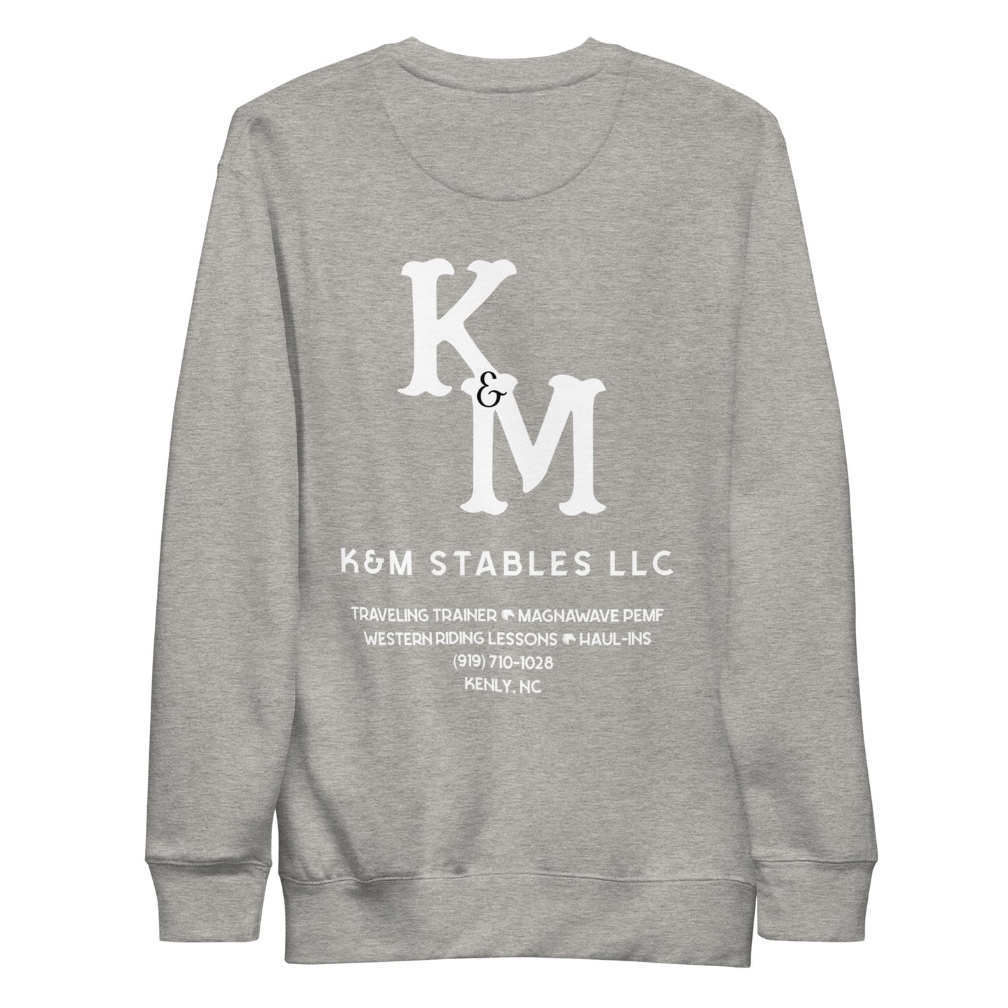 K&M Stables LLC White Logo Unisex Premium Sweatshirt