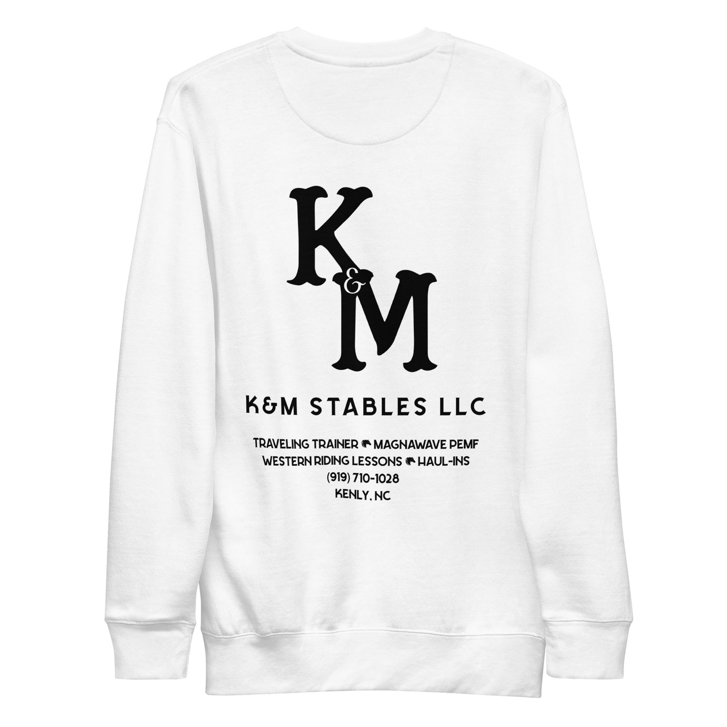 K&M Stables LLC Black Logo Unisex Premium Sweatshirt