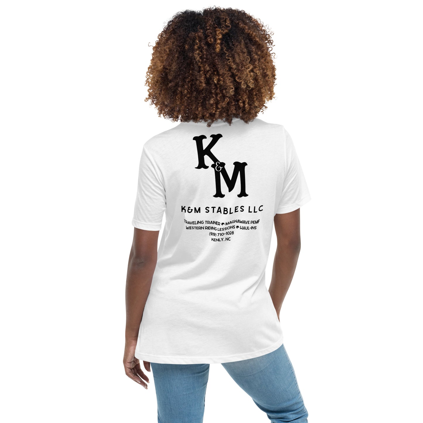 K&M Stables LLC Black Logo Women's Relaxed T-Shirt