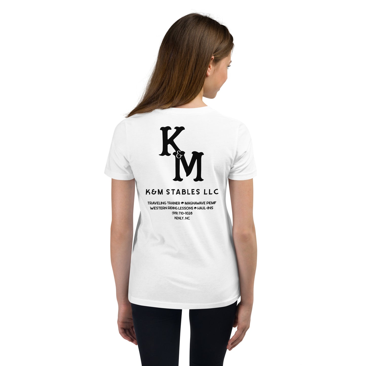 K&M Stables LLC Black Logo Youth Short Sleeve T-Shirt